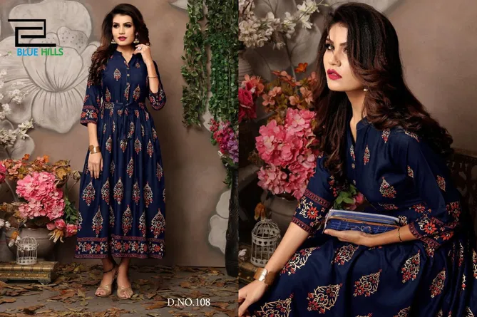 Walkway Vol 1 By Blue Hills Rayon Printed Gown Wholesale In India